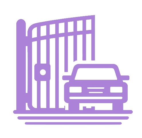 Line art of a chicle gate system with a car coming out - Washington dc