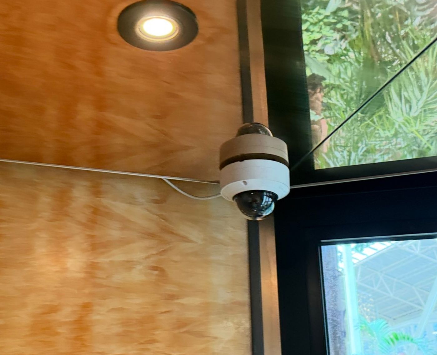Indoor dome security camera on a corner mount, installed by RBD Security